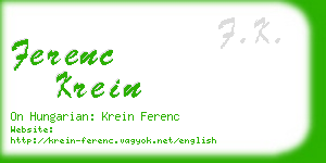 ferenc krein business card